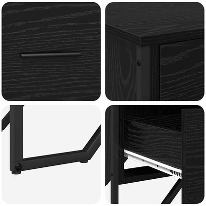Cassettiera Rovere nero 91 x 35.5 x 74.5 cm Legno multistrato