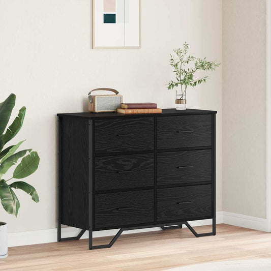 Cassettiera Rovere nero 91 x 35.5 x 74.5 cm Legno multistrato