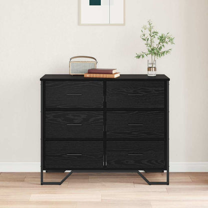 Cassettiera Rovere nero 91 x 35.5 x 74.5 cm Legno multistrato