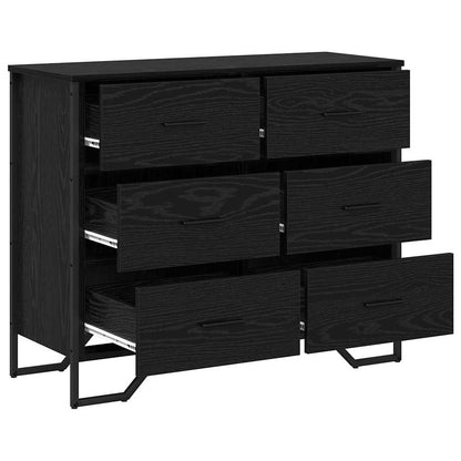Cassettiera Rovere nero 91 x 35.5 x 74.5 cm Legno multistrato