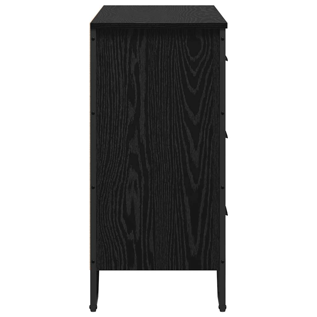 Cassettiera Rovere nero 91 x 35.5 x 74.5 cm Legno multistrato