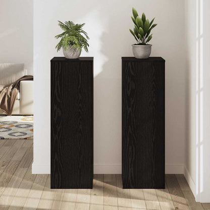 Supporto per piante 2 pcs Rovere nero 33 x 33 x 100 cm