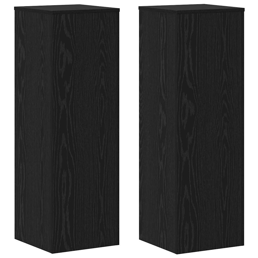 Supporto per piante 2 pcs Rovere nero 33 x 33 x 100 cm