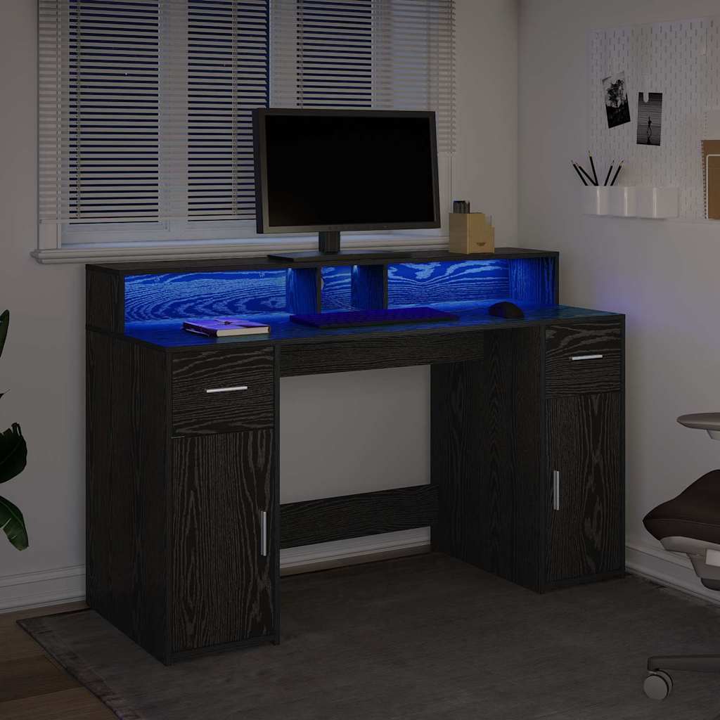 Scrivania Rovere nero 140 x 55 x 91 cm Legno multistrato