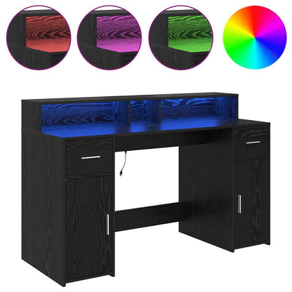 Scrivania Rovere nero 140 x 55 x 91 cm Legno multistrato