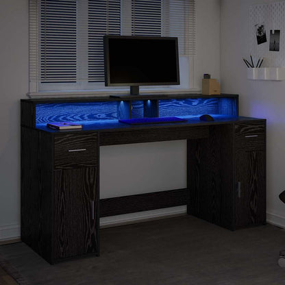 Scrivania Rovere nero 160 x 55 x 91 cm Legno multistrato