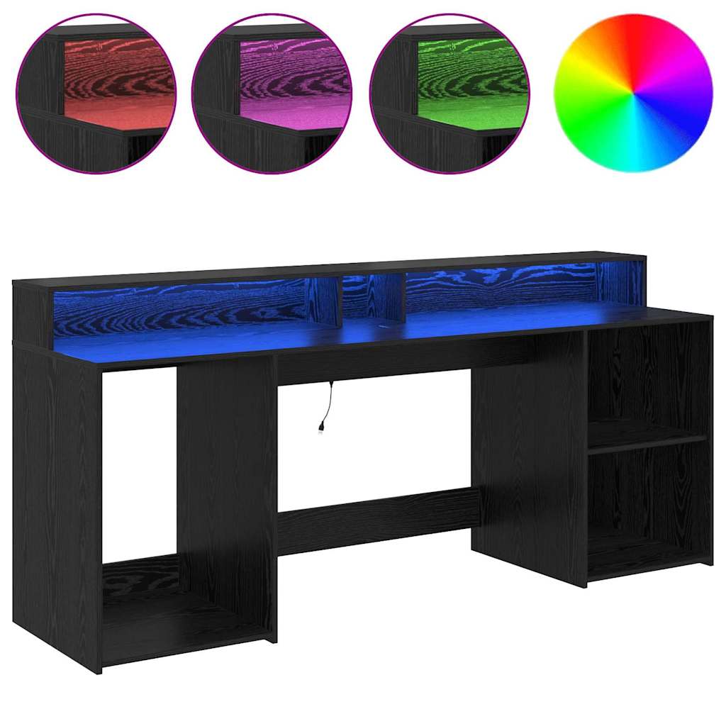 Scrivania Rovere nero 200 x 55 x 91 cm Legno multistrato