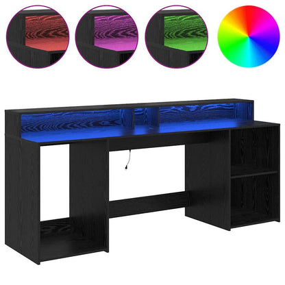 Scrivania Rovere nero 200 x 55 x 91 cm Legno multistrato