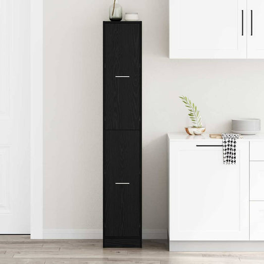 Armadio da Apoteca Rovere nero 30 x 41 x 174.5 cm | homemem39