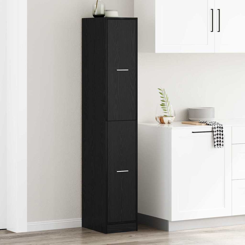 Armadio da Apoteca Rovere nero 30 x 41 x 174.5 cm | homemem39