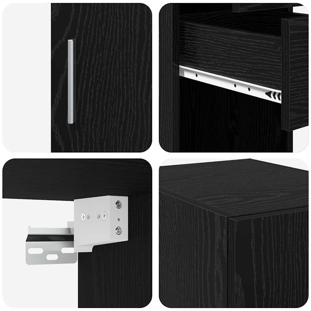 Mobile da Storage Slim Rovere nero 30 x 42.5 x 225 cm - homemem39