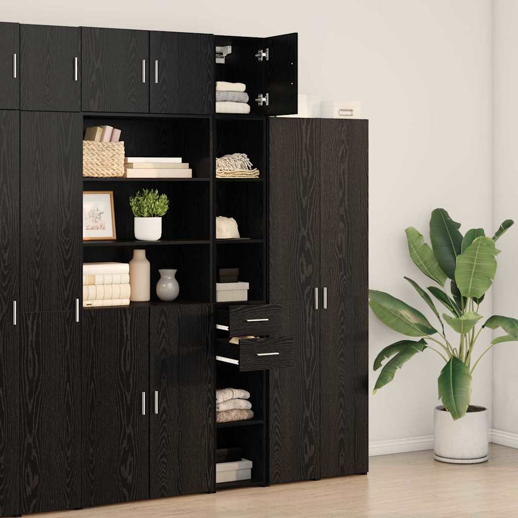 Mobile da Storage Slim Rovere nero 30 x 42.5 x 225 cm - homemem39