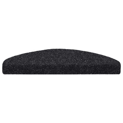 Tappetini per scale autoadesivi 20 pz 65x21x4 cm neri semicircolari grandi