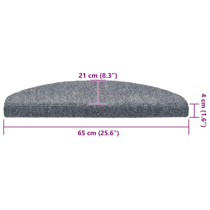 Tappetini per scale autoadesivi 20 pz 65x21x4 cm Grigio chiaro Semicircolari Grandi | homemem39