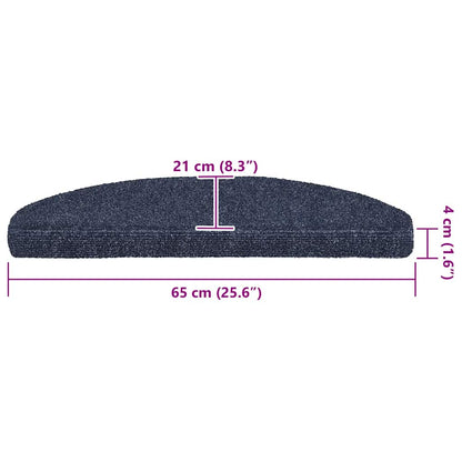 Tappetini per scale autoadesivi 20 pz 65x21x4 cm blu semicircolari grandi | homemem39