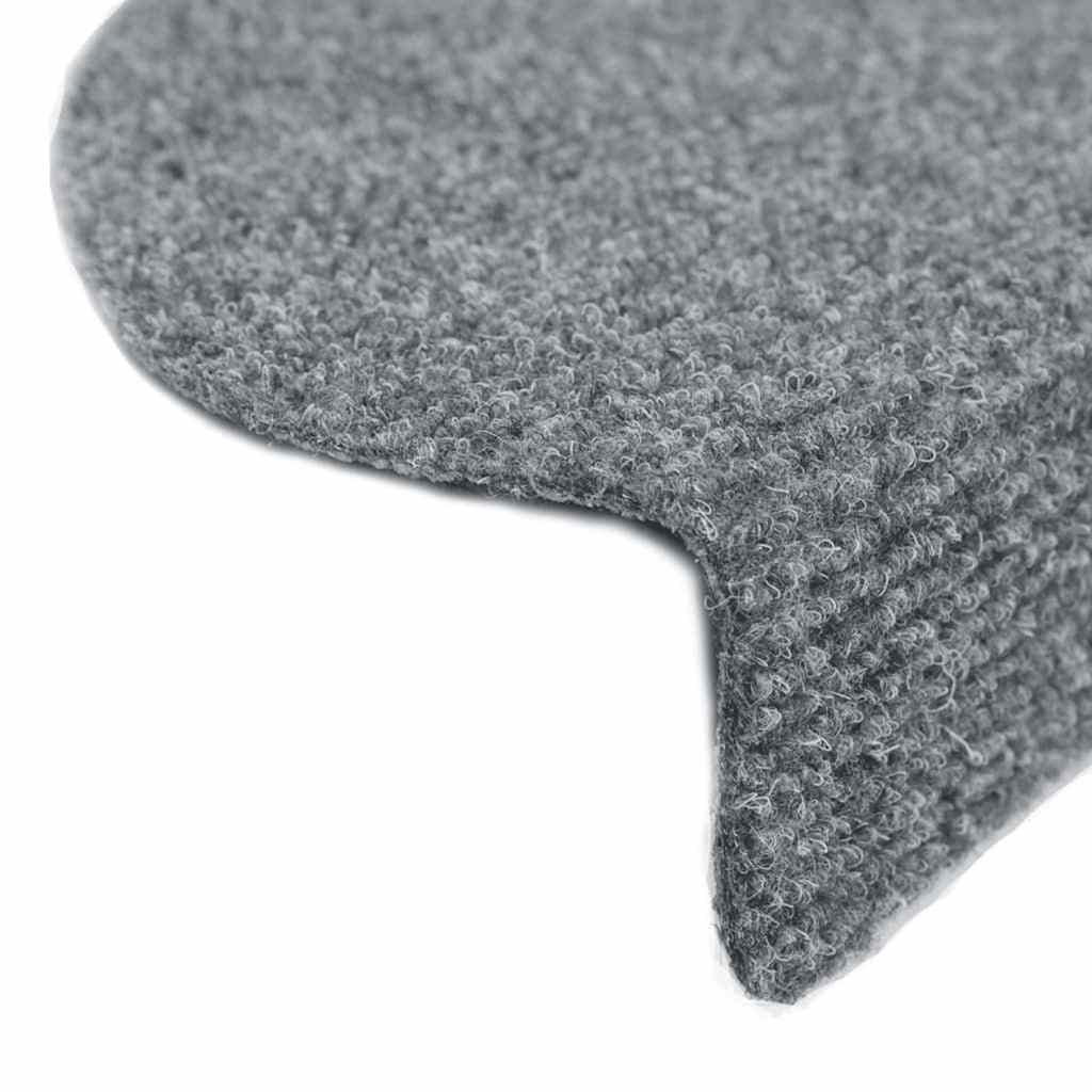 Tappetini per scale autoadesivi 30 pz 65x21x4 cm Grigio chiaro Semicircolari Grandi | homemem39