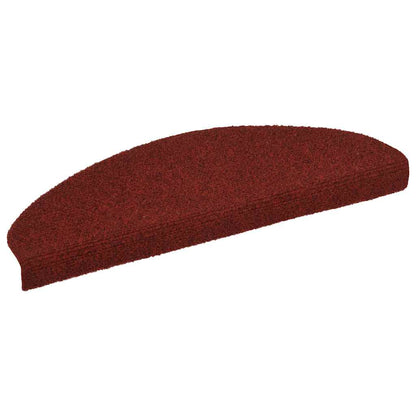 Tappetini per scale autoadesivi 30 pz 65x21x4 cm Bordeaux Rosso Semicircolari Grandi | homemem39
