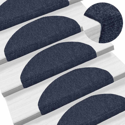 Tappetini per scale autoadesivi 30 pz 65x21x4 cm blu semicircolari grandi | homemem39