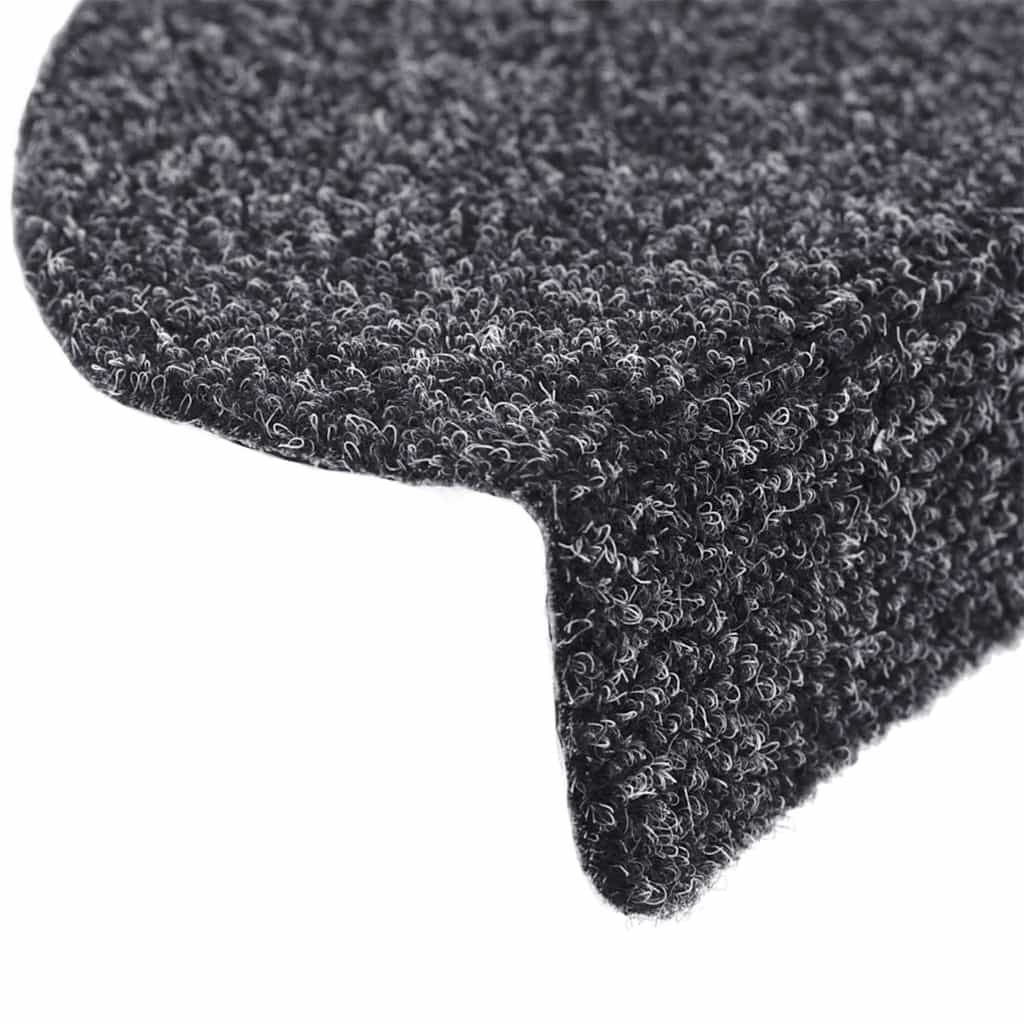 Tappetini per scale autoadesivi 20 pz 56x17x3 cm Grigio scuro semicircolari | homemem39