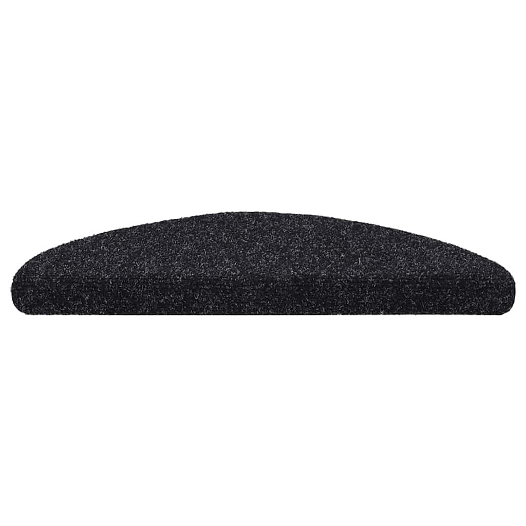 Tappetini per scale autoadesivi 20 pz 56x17x3 cm neri semicircolari