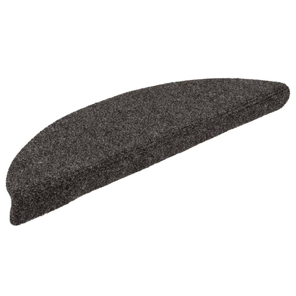 Tappetini per scale autoadesivi 20 pz 56x17x3 cm antracite semicircolari
