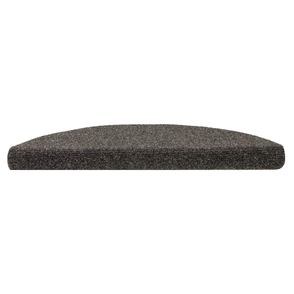 Tappetini per scale autoadesivi 20 pz 56x17x3 cm antracite semicircolari