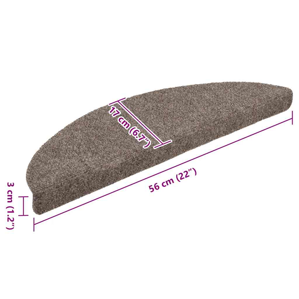 Tappetini per scale autoadesivi 20 pz 56x17x3 cm beige semicircolari | homemem39