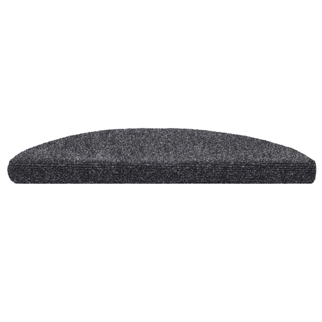 Tappetini per scale autoadesivi 30 pz 56x17x3 cm Grigio scuro semicircolari | homemem39