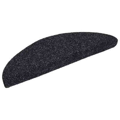 Tappetini per scale autoadesivi 30 pz 56x17x3 cm neri semicircolari | homemem39