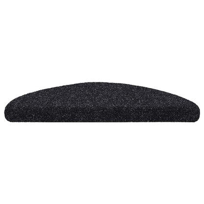 Tappetini per scale autoadesivi 30 pz 56x17x3 cm neri semicircolari | homemem39