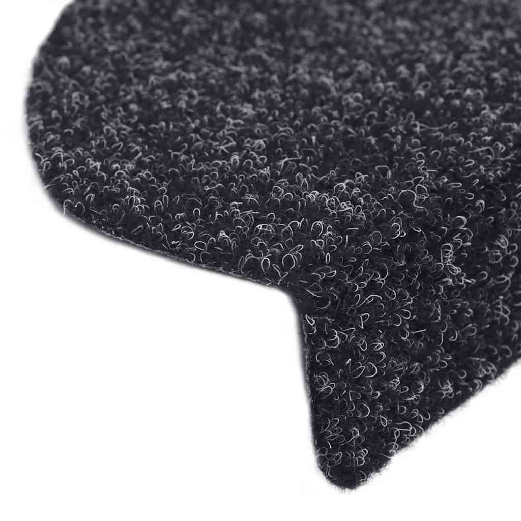 Tappetini per scale autoadesivi 30 pz 56x17x3 cm neri semicircolari | homemem39