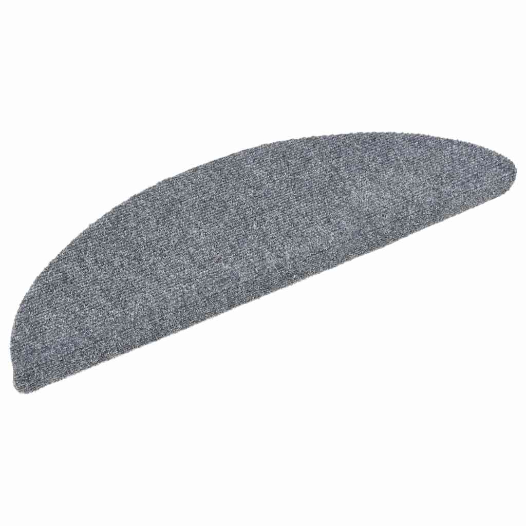 Tappetini per scale autoadesivi 30 pz 56x17x3 cm Grigio chiaro semicircolari | homemem39