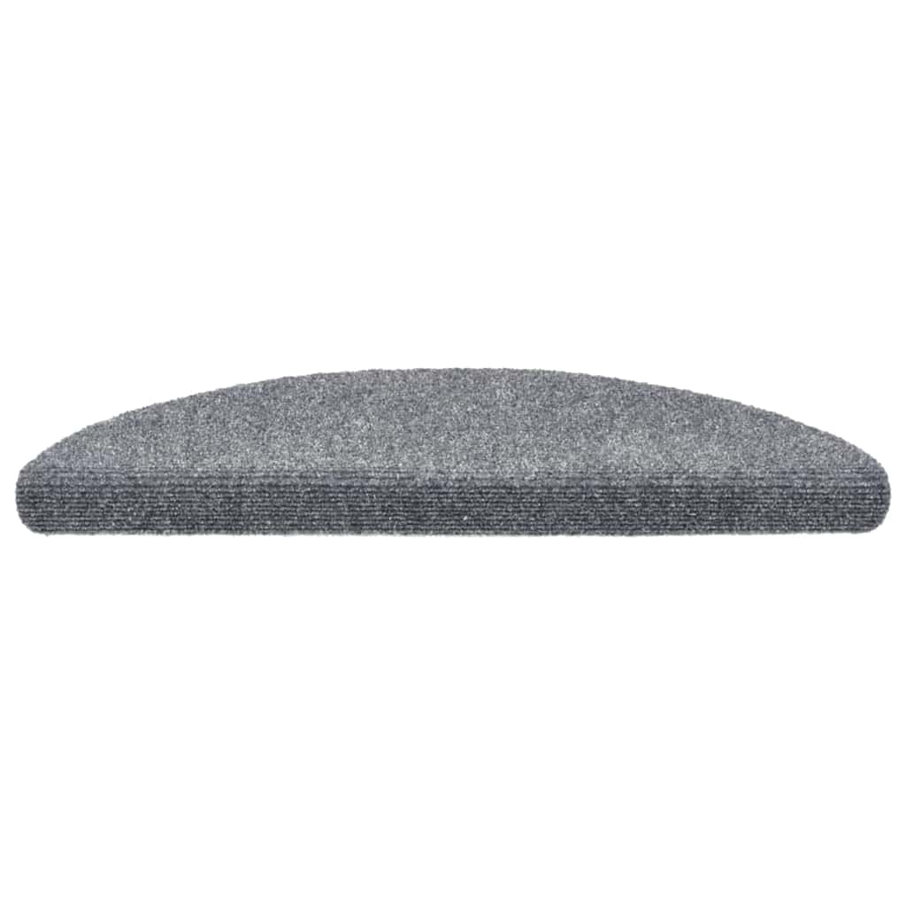 Tappetini per scale autoadesivi 30 pz 56x17x3 cm Grigio chiaro semicircolari | homemem39