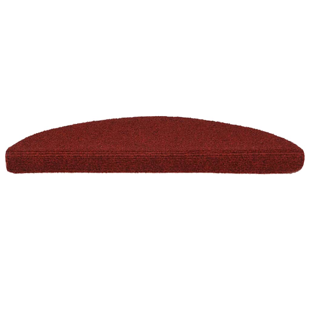Tappetini per scale autoadesivi 30 pz 56x17x3 cm Bordeaux Rosso Semicircolari | homemem39