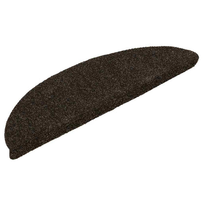 Tappetini per scale autoadesivi 30 pz 56x17x3 cm marrone scuro semicircolari | homemem39