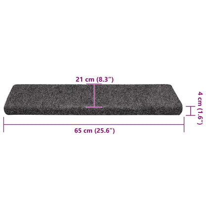 Tappetini per scale autoadesivi 30 pz 65x21x4 cm Grigio Scuro bordo rettangolare | homemem39
