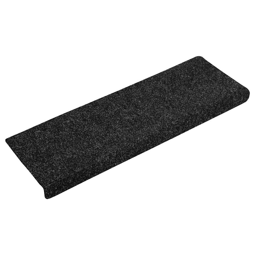 Tappetini per scale autoadesivi 30 pz 65x21x4 cm neri bordo rettangolare | homemem39