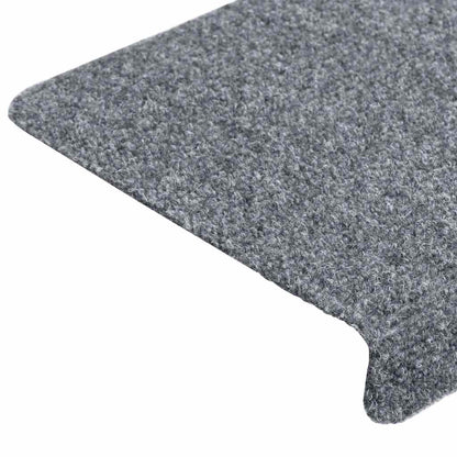 Tappetini per scale autoadesivi 30 pz 65x21x4 cm Grigio chiaro bordo rettangolare | homemem39