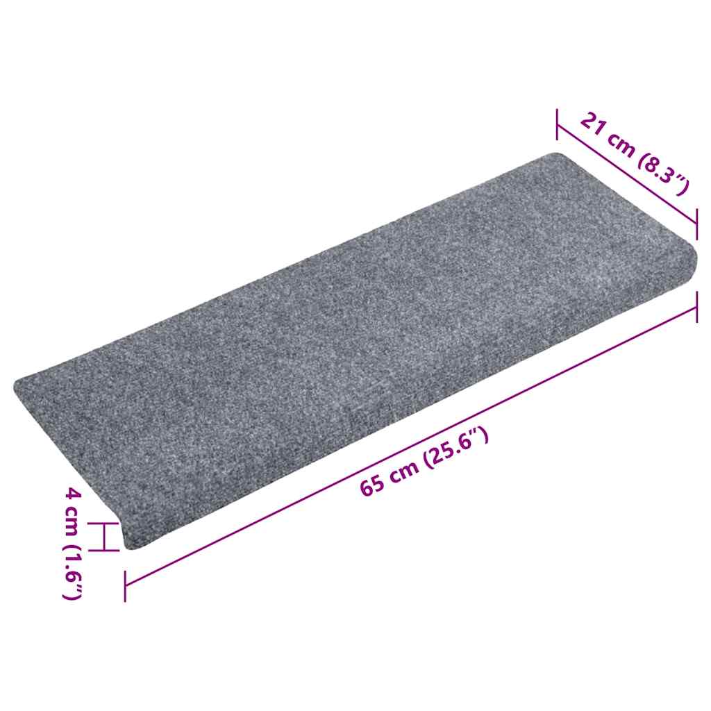 Tappetini per scale autoadesivi 30 pz 65x21x4 cm Grigio chiaro bordo rettangolare | homemem39