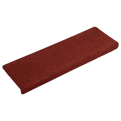 Tappetini per scale autoadesivi 30 pz 65x21x4 cm Bordeaux Rosso Bordo rettangolare | homemem39