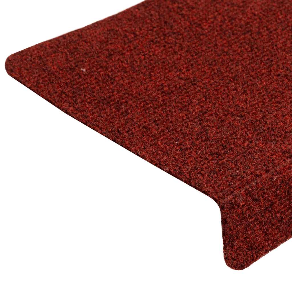 Tappetini per scale autoadesivi 30 pz 65x21x4 cm Bordeaux Rosso Bordo rettangolare | homemem39