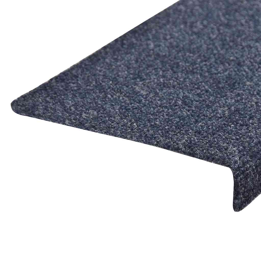 Tappetini per scale autoadesivi 30 pz 65x21x4 cm blu bordo rettangolare | homemem39