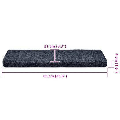 Tappetini per scale autoadesivi 30 pz 65x21x4 cm blu bordo rettangolare | homemem39