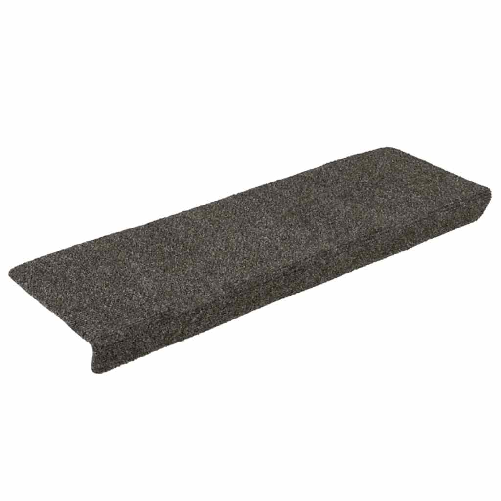 Tappetini per scale autoadesivi 30 pz 65x21x4 cm Antracite Bordo rettangolare | homemem39