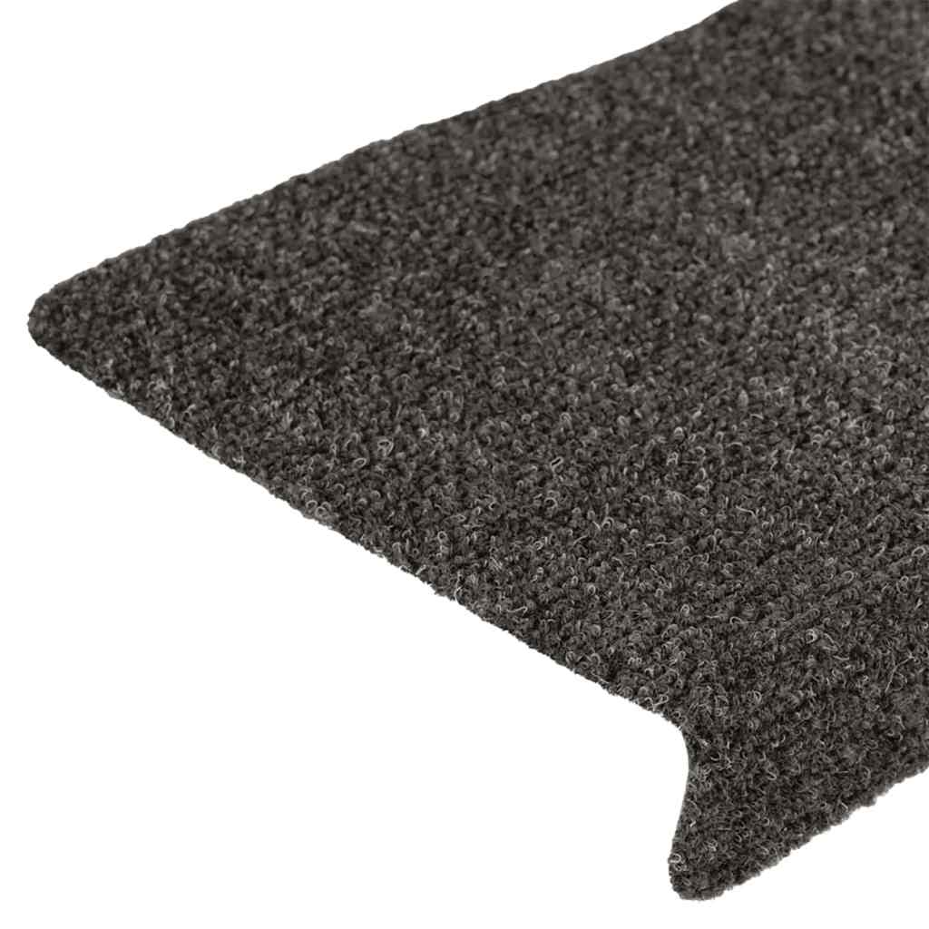 Tappetini per scale autoadesivi 30 pz 65x21x4 cm Antracite Bordo rettangolare | homemem39