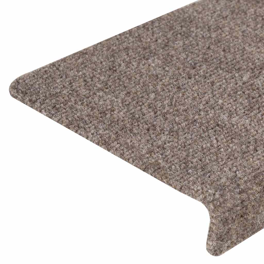 Tappetini per scale autoadesivi 30 pz 65x21x4 cm beige bordo rettangolare | homemem39