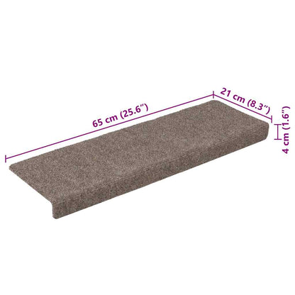 Tappetini per scale autoadesivi 30 pz 65x21x4 cm beige bordo rettangolare | homemem39