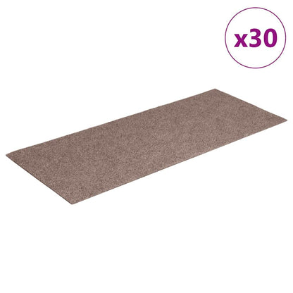 Tappetini per scale autoadesivi 30 pz 60x25 cm marrone chiaro rettangolari | homemem39