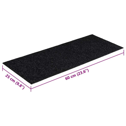 Tappetini per scale autoadesivi 30 pz 60x25 cm neri rettangolari | homemem39