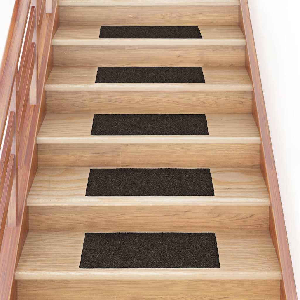 Tappetini per scale autoadesivi 30 pz 60x25 cm marrone scuro rettangolari | homemem39